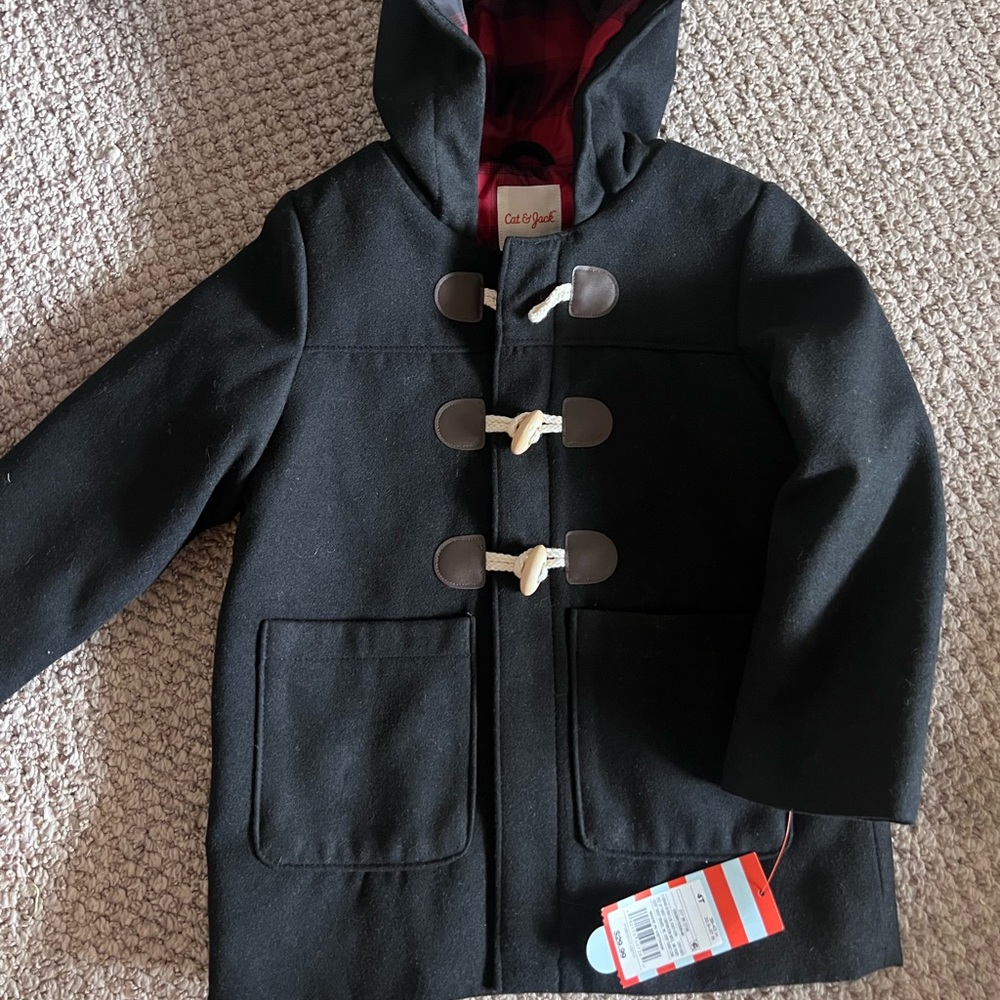 NWT Target Cat & Jack navy hooded peacoat jacket.